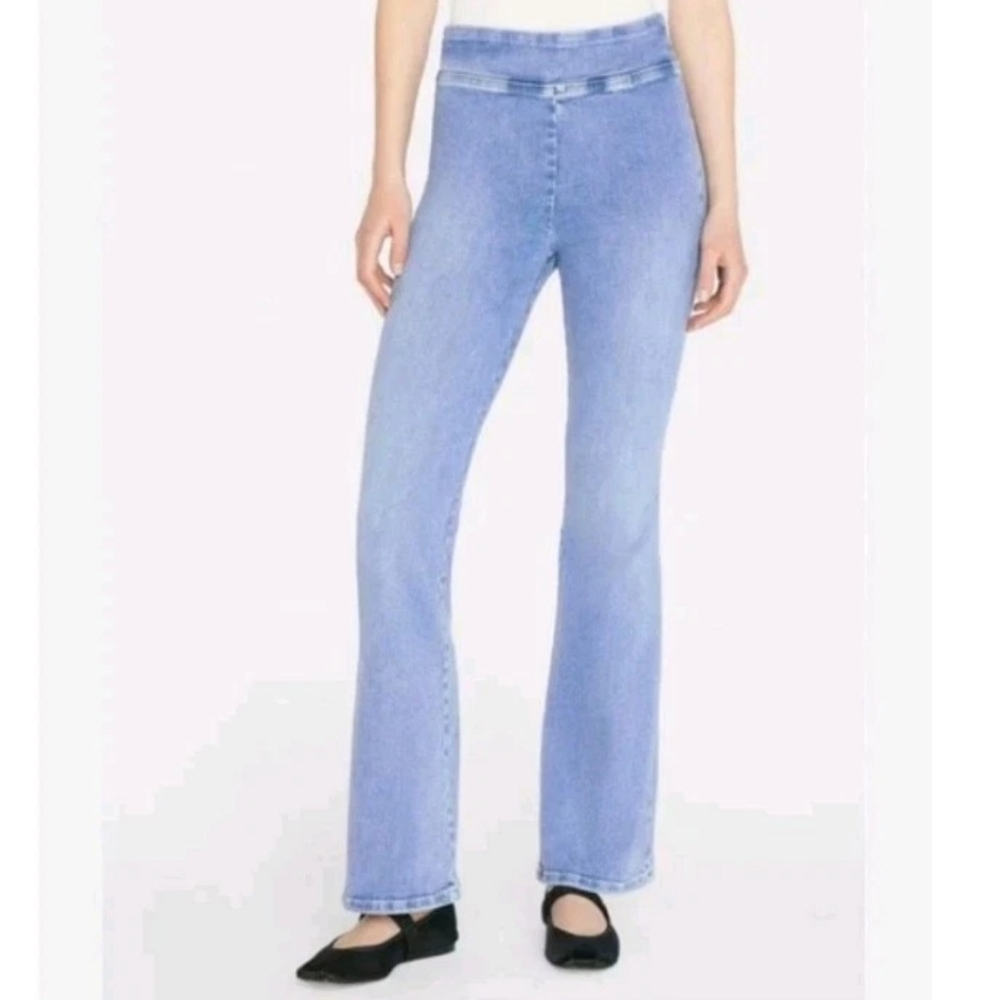 Frame Pullon Jet Set Flare Jeans Sz 2 30/34 Casper Clean Blue Stretch Denim Nwt
